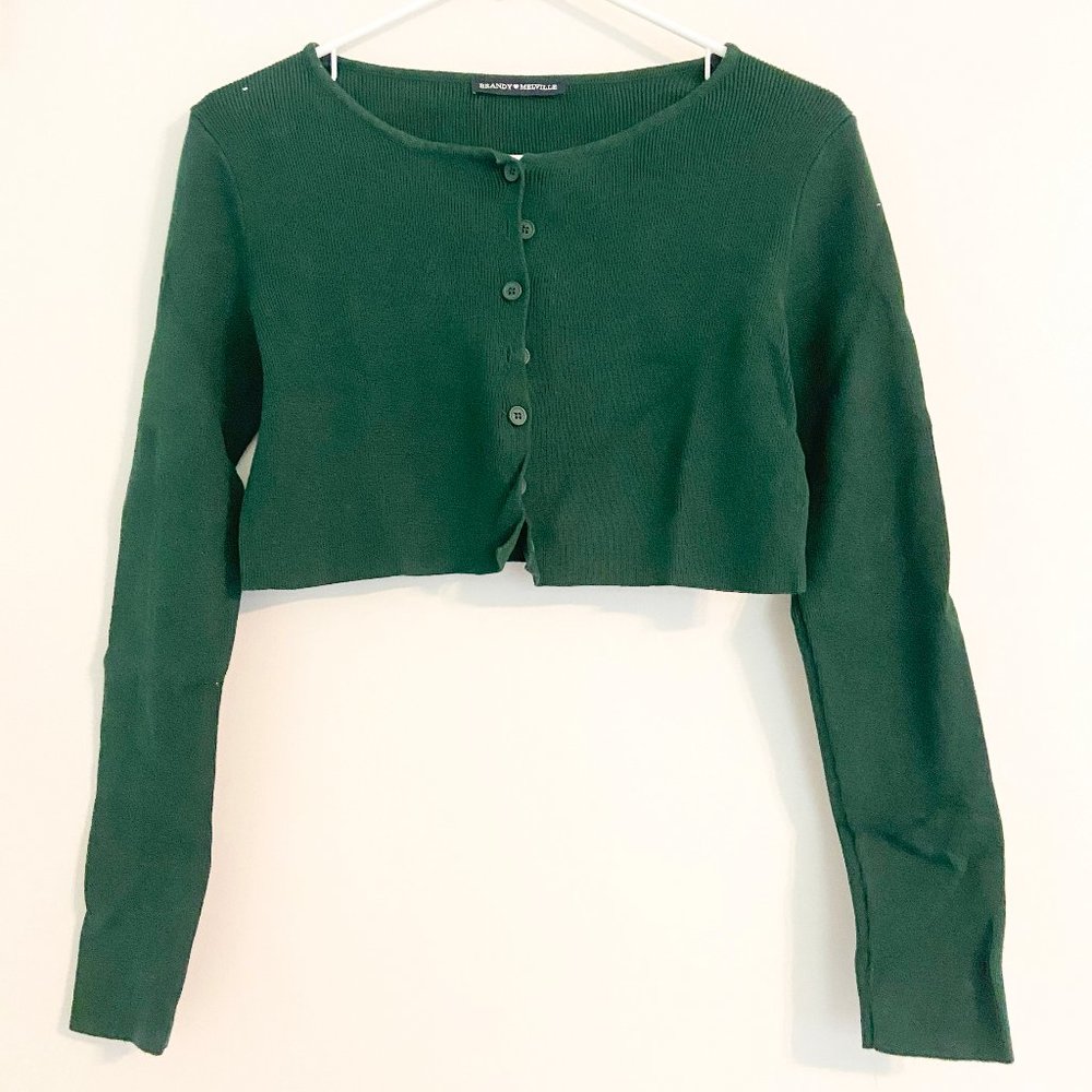Brandy Melville Cropped Green Sweater
